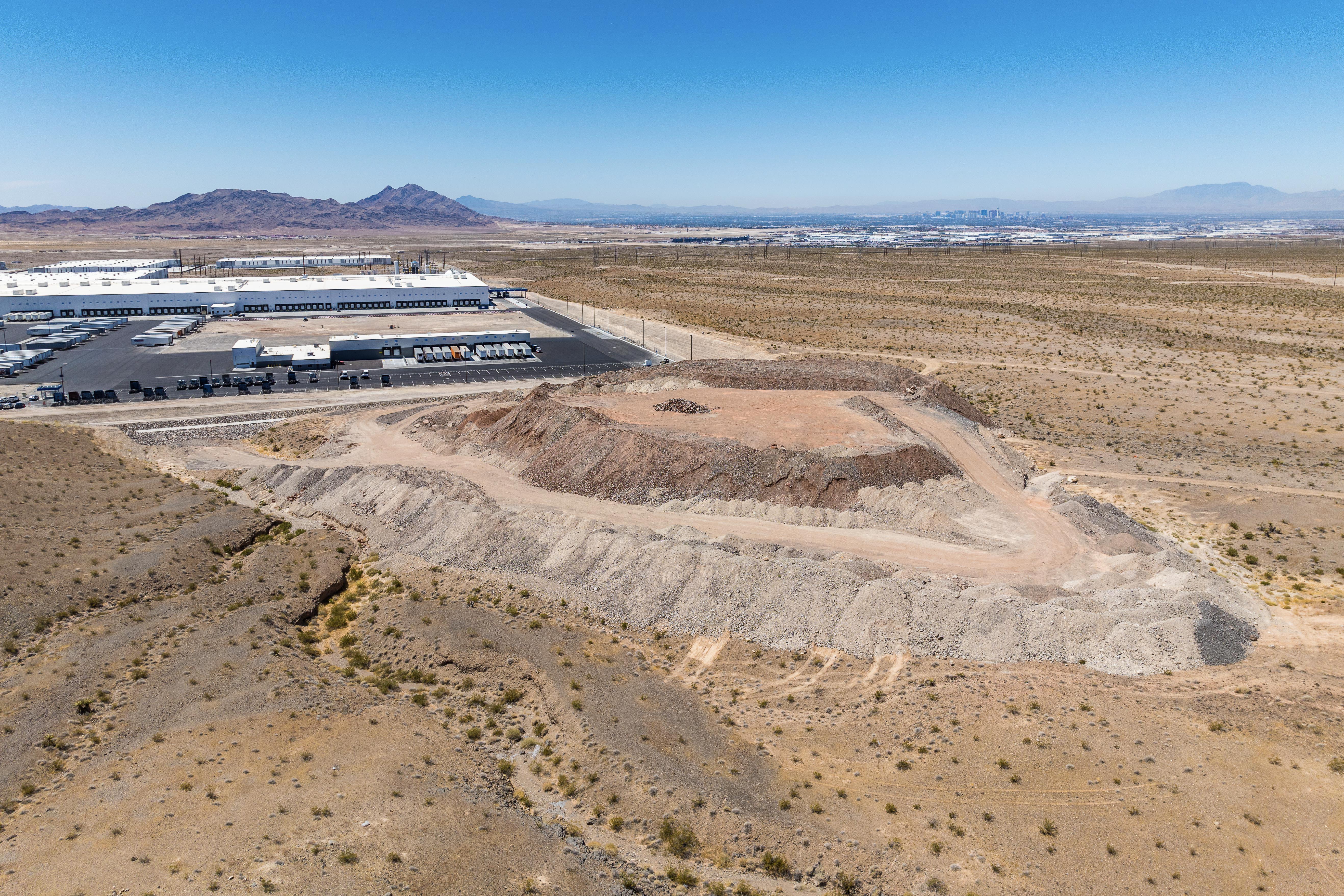 Land aerial context perspective — Las Vegas commercial real estate drone photography